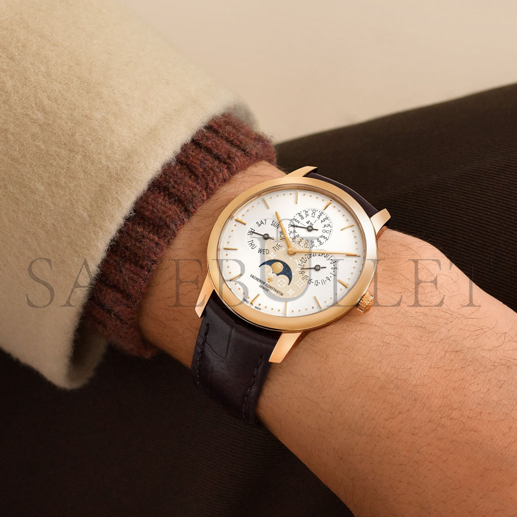 vacheron Co*sta*t*n patrimony perpetual calendar ultra-thin 41 mm pink gold watch 43175/000r-9687